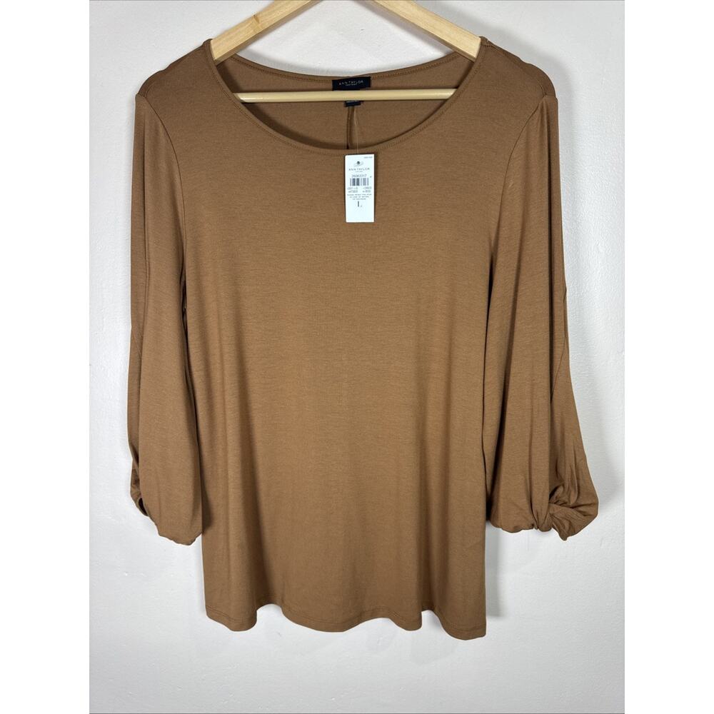 NWT Ann Taylor Factory Womens Top L Rayon Stretch Closet Staple Career Office